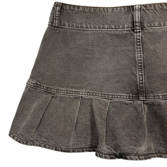 PacSun Brown Low-Rise Denim Micro Mini Skirt Sz 27" Pleated Y2K Grunge Cyber - Picture 11 of 15